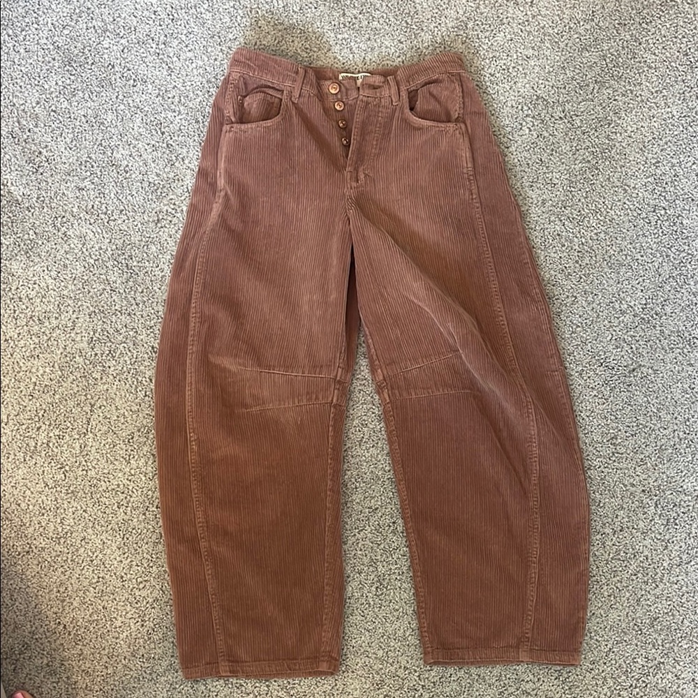 Free People Corduroy Barrel Jeans